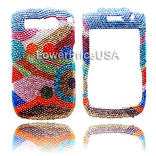 Blackberry 8900 Javelin Genuine Swarovski Crystal (7ss) Multi Color Design Faceplate Cover Case