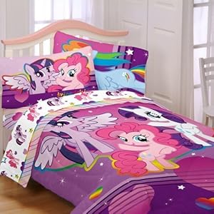 My Little Pony 5pc Full Comforter and Sheet Set Bedding Collection Purple Pink