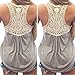 Creazy High Quality Women Summer Lace Vest Top Short Sleeve Blouse Casual Tank Tops T-Shirt (XXL)