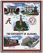 Univ of Alabama Collage Throw - 70 x 54 Blanket/Throw - Alabama Crimson Tide
