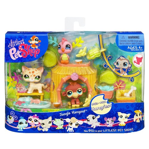 Littlest Pet Shop Themed Playpack JUNGLE HANGOUT with 3 EXCLUSIVE Pets