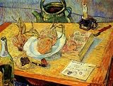 Still Life Drawing Board Pipe Onions and Sealing-Wax canvas art print, 16 X 20