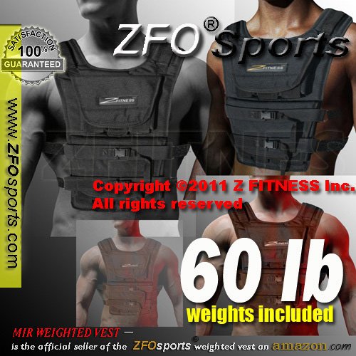 (Weekly Special Sale - 50% Off/5 Days Only !) NEW! ZFO SportsTM -60LBS Adjustable Weighted Vest (WEIGHTS INCLUDED.One size fits all.)
