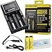 Bundle:Nitecore D2 Charger 2015 Version New Universal Battery Charger for Li-ion Ni-MH Ni-Cd IMR 18650 18350 16340 14500 10440 AA AAA C with 2PCs 3400mAh 18650 Batteries EASTSHINE EB182 Battery Box