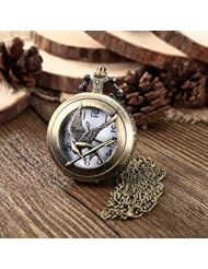 Youyoupifa Bronze Alloy Eagle Carved Vintage Style Antique Pocket Watch