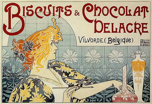 biscuits chocolat delacre vilvorde belgique belgian cookies vintage poster repro
