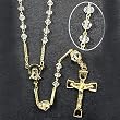 Gold-Plated Rosary with 5mm Glass Beads and 11" Chain