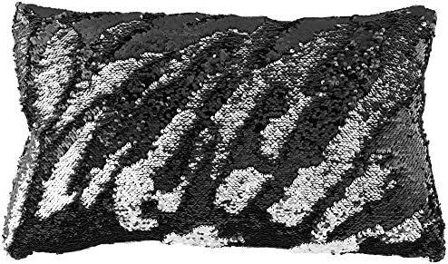 Aviva Stanoff Black Silver 12"x20" Mermaid Pillow