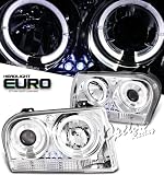 05 06-07 CHRYSLER 300 DUAL HALO CHROME HOUSING PROJECTOR HEADLIGHTS LAMP