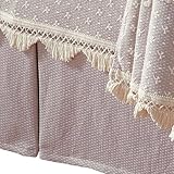 Classic Cotton Matelasse Bedskirt-Blue/Ivory--Queen Classic Cotton Matelasse Bedskirt-Blue/Ivory--Queen