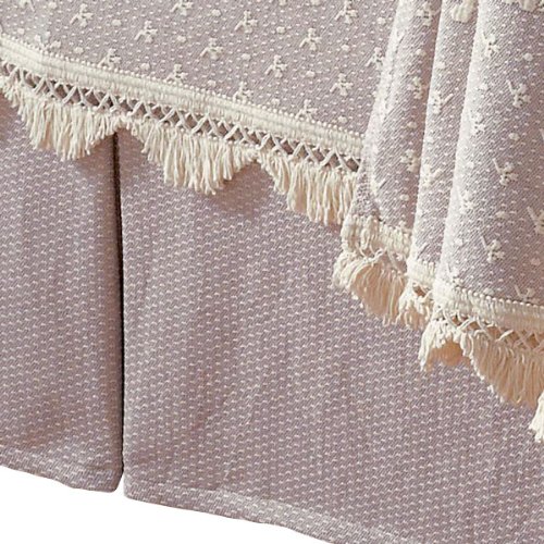 Classic Cotton Matelasse Bedskirt-Blue/Ivory--Queen