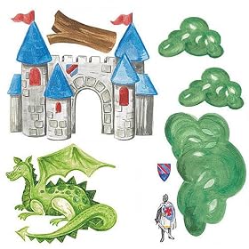 Wallies 15200 Medieval Times Wallpaper Mural, 2-Sheet