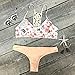 Cupshe Fashion Women's Fresh Floral Crochet Splicing Padding Bikini Bathing Suit (M)