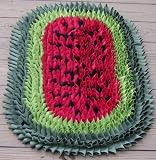 Amish Hand Sewn Watermelon Rag Rug