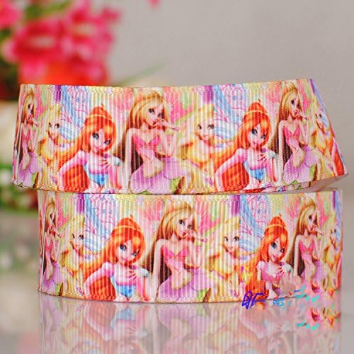 10 Yards 7/8"(22mm) Winx Club Cartoon Printed Grosgrain Ribbon for Kids Diy Hairbow Craft No.9587232