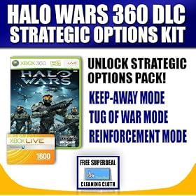 HALO WARS FOR XBOX 360 WITH 1600 XBOX LIVE POINTS CARD FOR STRATEGIC OPTIONS DOWNLOADABLE CONTENT (DLC) + FREE COMPLIMENTARY SUPER DEAL MICRO FIBER CLEANING CLOTH