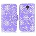 Cellularvilla Wallet Case for LG Lucid 3 VS876 Pu Leather Wallet Card Flip Open Pocket Case Cover Pouch (Purple Glitter)