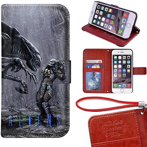 iPhone 6 PLUS Wallet Case[5.5 inch], Twosin - Alien Premium PU Leather Case Wallet Flip Stand Case Cover for iPhone 6 PLUS with Card Slots