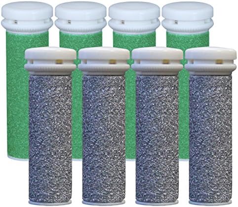 Emjoi Micro-pedi Replacement Refill Rollers (4 Super Coarse+4 Xtreme Coarse) - Pack of 8