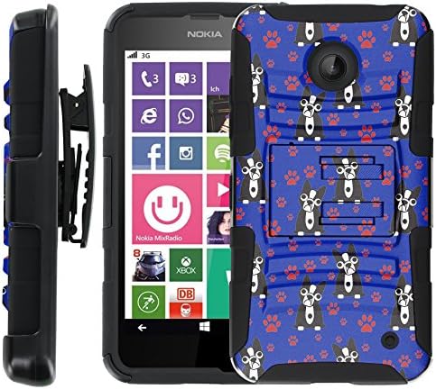 Nokia 635 Dog and Paw Prints Blitz Rugged Combat Protective Design Case by Mobiflare