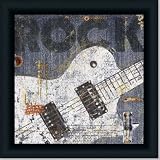 Guitar Sign Rock Concert Ii By Nbl Studio Art Print Poster Picture Framed Decor 14X14