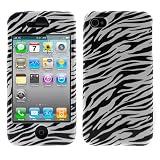 GTMax Zebra Print Snap On Hard Cover Case for AT&T Apple iPhone 4S / 4GS / 4G / 4 Generation