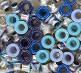 EyeLets Etc 1/8 Inch Round Top Painted Eyelets Blue Assortment, Pack of 100
