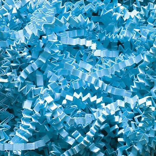 1/2 LB Crinkle Cut Paper Shred, Sky Blue