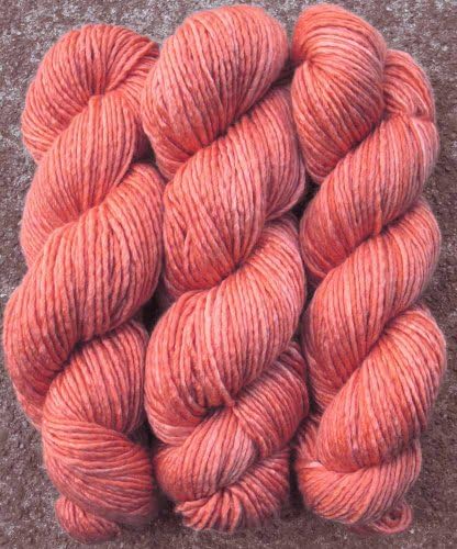 Living Dreams Betsy, Merino Tussah Silk Blend, Aran Worsted Weight Wool Yarn Hand Dyed by Art By Eve, 3.2 Ounce, Orange