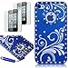 Pandamimi Deluxe Blue Chrome Bling Crystal Rhinestone Hard Case Skin Cover for Apple iPhone 4 4S 4G With 2 Pcs Screen Protector and Blue Stylus