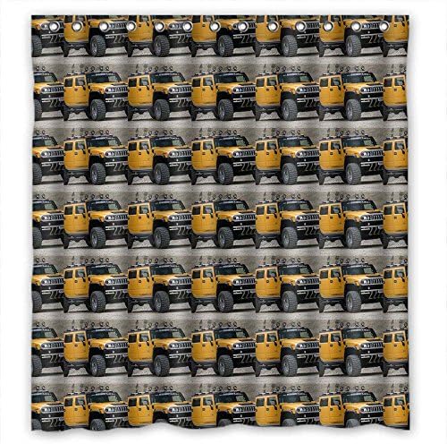 C-type hooks Environmentally Moldresistant Polyester Shower Curtains Bathroom hummer 60x72 inch / 150x180 cm