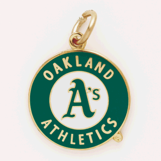 Oakland Athletics A's Gold Tone Chain Necklace with A's Team Logo Pendant