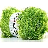 Large 100 Gram Skein Lime Green Eyelash Yarn Fun Fur 164 Yards