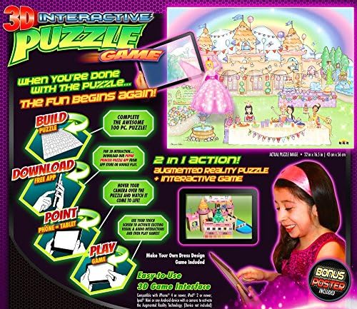 Interactive 3D Virtual Reality Princess Castle &amp; Picnic Puzzles - NO 3D GLASSES NEEDED!