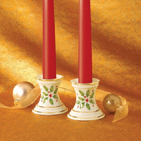 Lenox Holiday Candlestick Pair Low