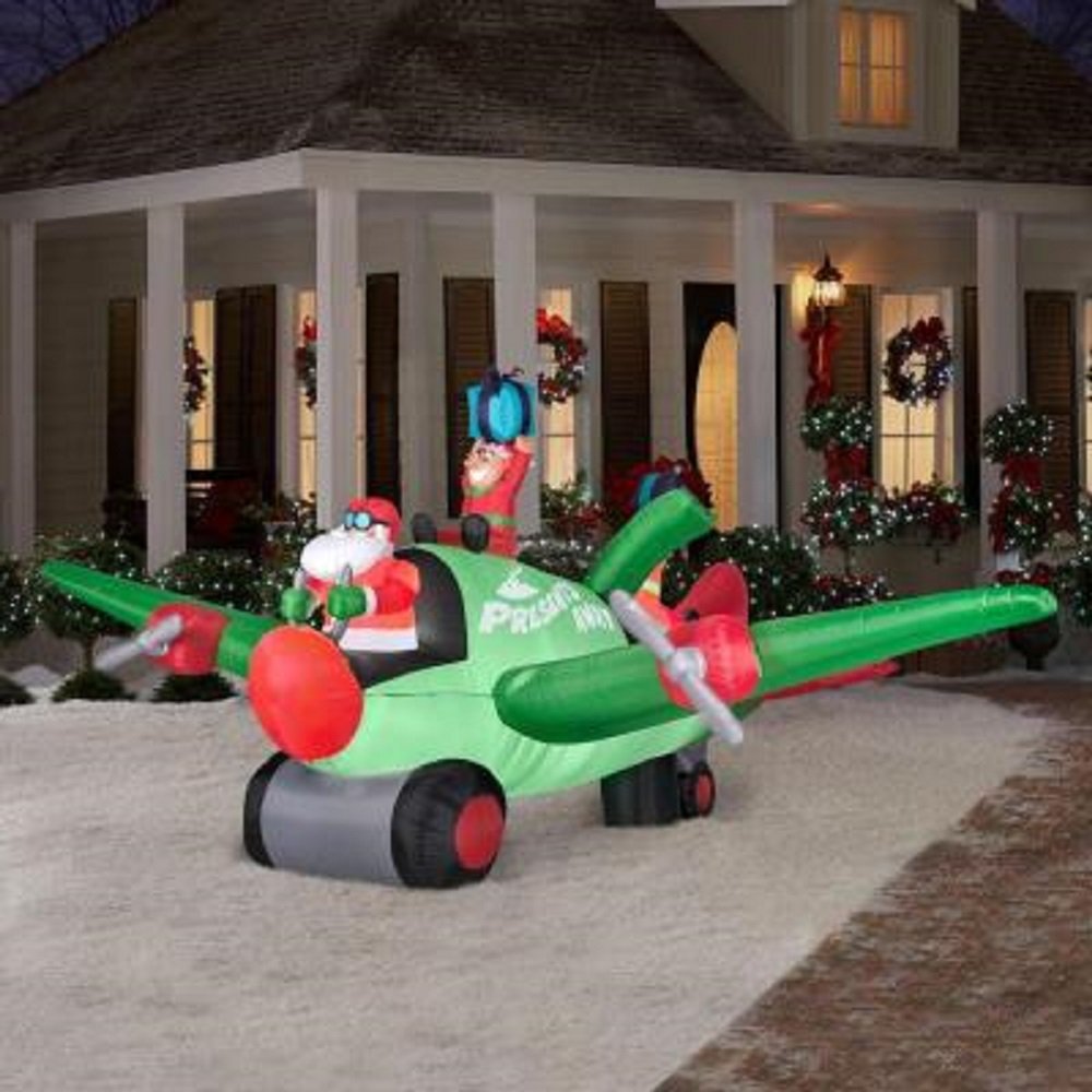 Santa Airplane, Helicopter and Balloon Outdoor Inflatables Christmas