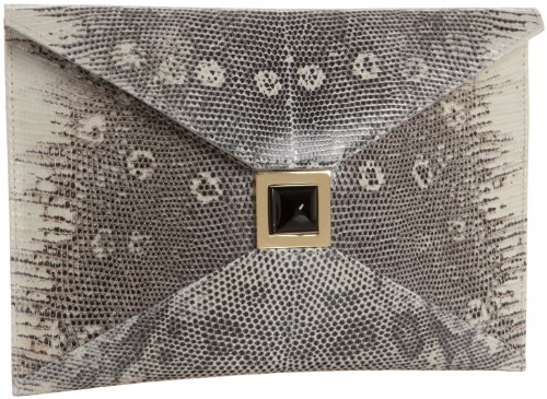 Kara Ross Lizard Prunella Clutch,Natural Ring Lizard ,one size