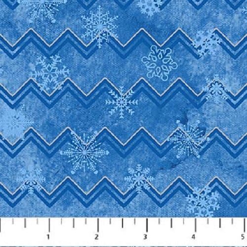 1 Yard Stonehenge Reindeer Prance by Deborah Edwards from Northcott 100% Cotton Quilt Christmas Fabric 20568M 49 Blue snowflake