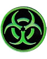 Biohazard Symbol Embroidered Patch Iron-On Danger Symbol Zombie Green Logo