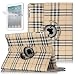 Pandamimi Yellow 360 Degree Rotating Stand Grid Smart Cover PU Leather Case Cover for Apple New iPad 3 3rd Generation iPad 2, Wi-Fi/4G Model 16GB, 32GB, 64GB With Free Screen Protector (Wake Up/Sleep Function)