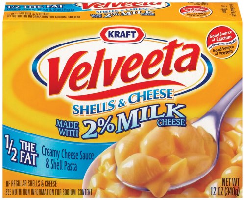 Velveeta Shells and Cheese with 2 Percent Milk, 12-Ounces (Pack of 6)