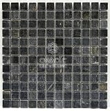 5/8 X 5/8 Black Tumbled Marble Mosaic Tile