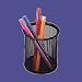 Office Products : Pencil Cup, Steel Mesh, 4-5/16'Dx5-1/4'H, Black