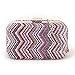BMC Fashionable Multicolored Zigzag Design Woven Twine Statement Clutch Handbag