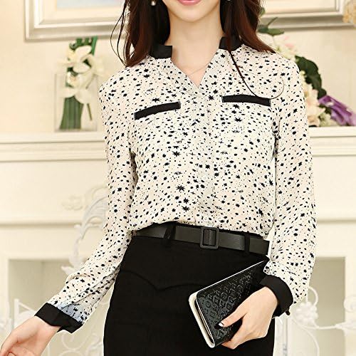 Your Gallery Women's Long Sleeve Regular Cute Star Pattern Casual Tee Top Blouse XL