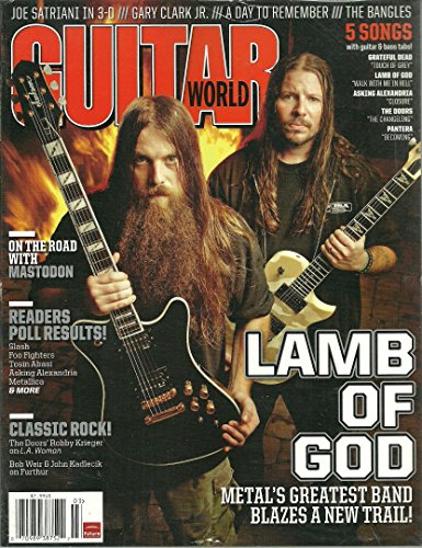 Guitar World Magazine March 2012 Lamb of God Cover, On the Road with Mastodon, 5 Songs with Bass Tabs: Grateful Dead Touch of Grey, Lamb of God Walk With Me in Hell, Pantera Becoming, The Doors Changeling and More
