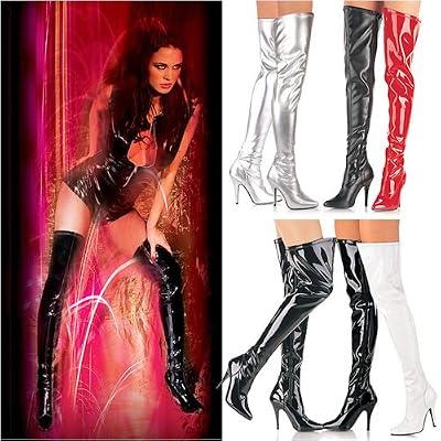 SEDUCE-3000 5 inch Plain Stretch Thigh High Boot Side Zip, Available in 5 Colors