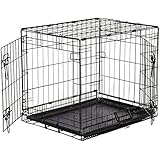 AmazonBasics Double-Door Folding Metal Dog Crate - Small (24x19x18 Inches)