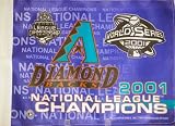 2001 - Rico Industries / Tag Express - MLB - Arizona Diamondbacks / 2001 National League Champions / World Series 2001 - 11 X 16 Inch Flag - New - Out of Production - Limited Edition - Collectible
