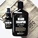 Big Forest Beard Growth Shampoo; All Natural & Organic Facial Hair Wash; Men’s Liquid Soap Lathers Big and White, 9 Ounce Bottle